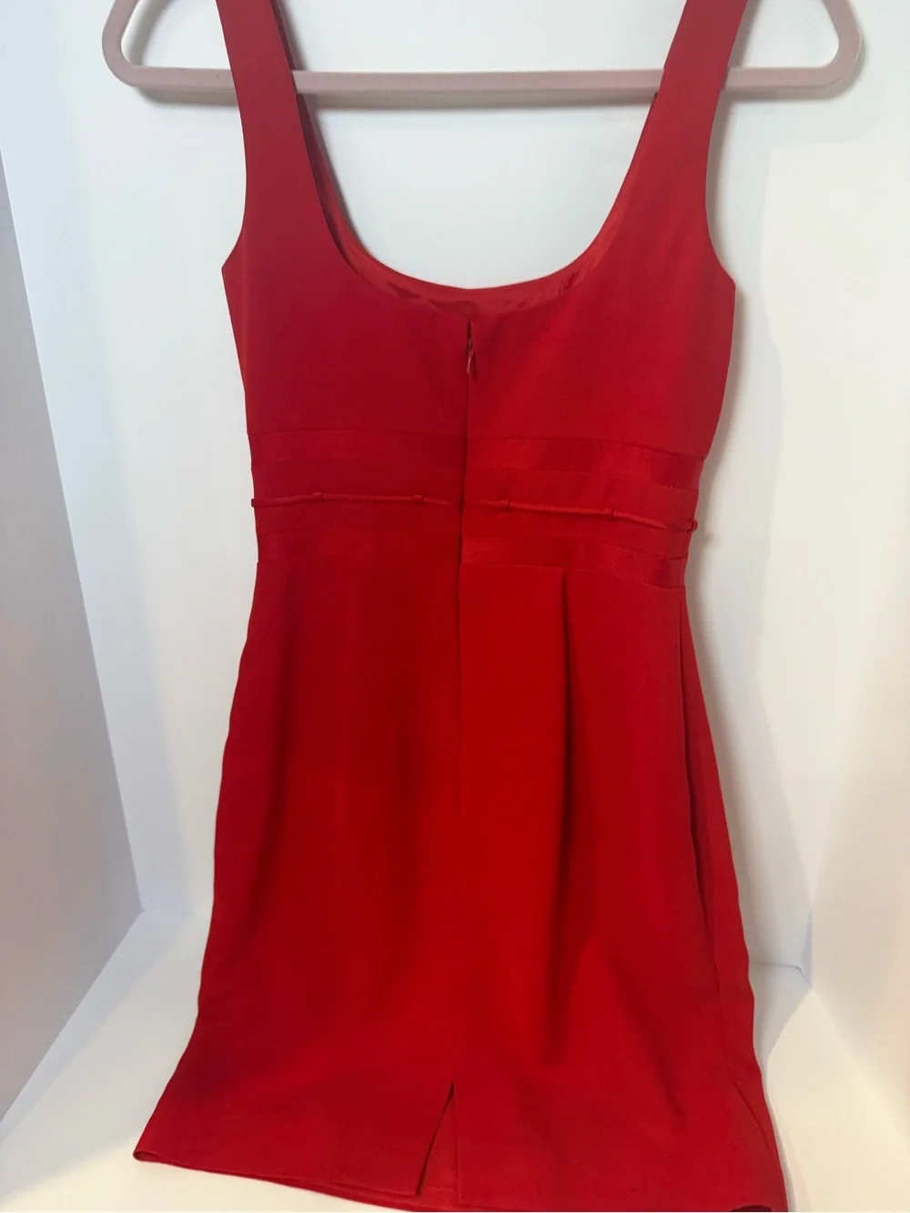 Sleeveless Red Mini Dress with Scoop Neckline